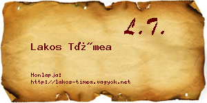 Lakos Tímea névjegykártya